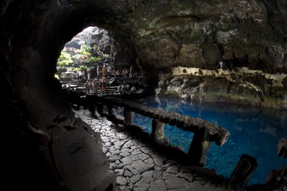 scuba diving into a lava dome