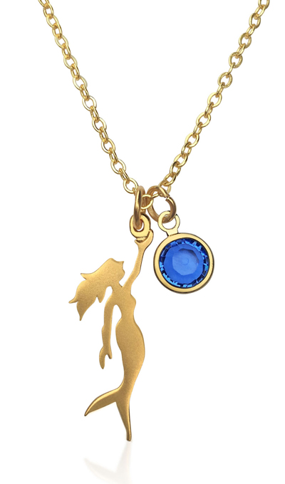 miss scuba gold mermaid  necklace