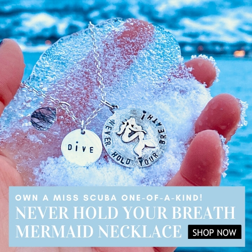 Never Hold Your Breath Scuba Diver Mermaid Necklace